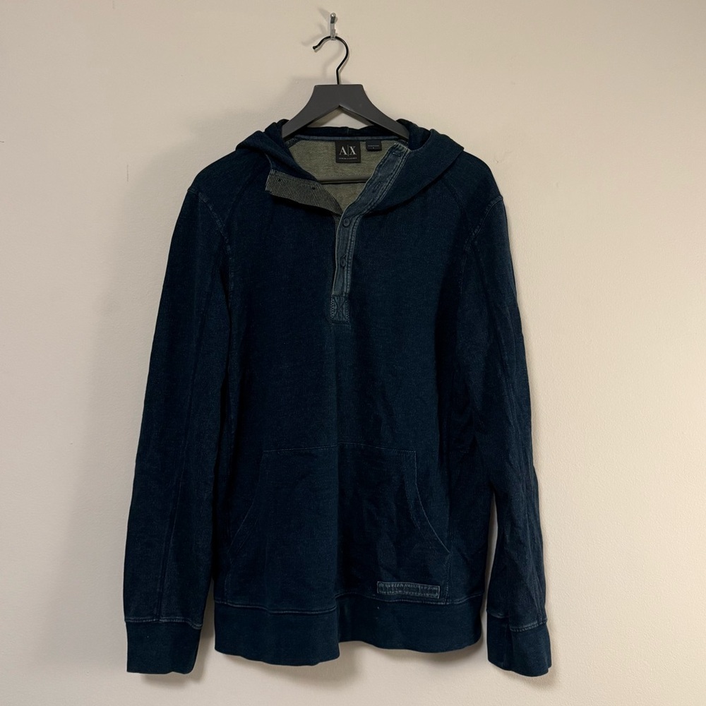 Armani Exchange Lightweight Quarter Button Up Hoodie